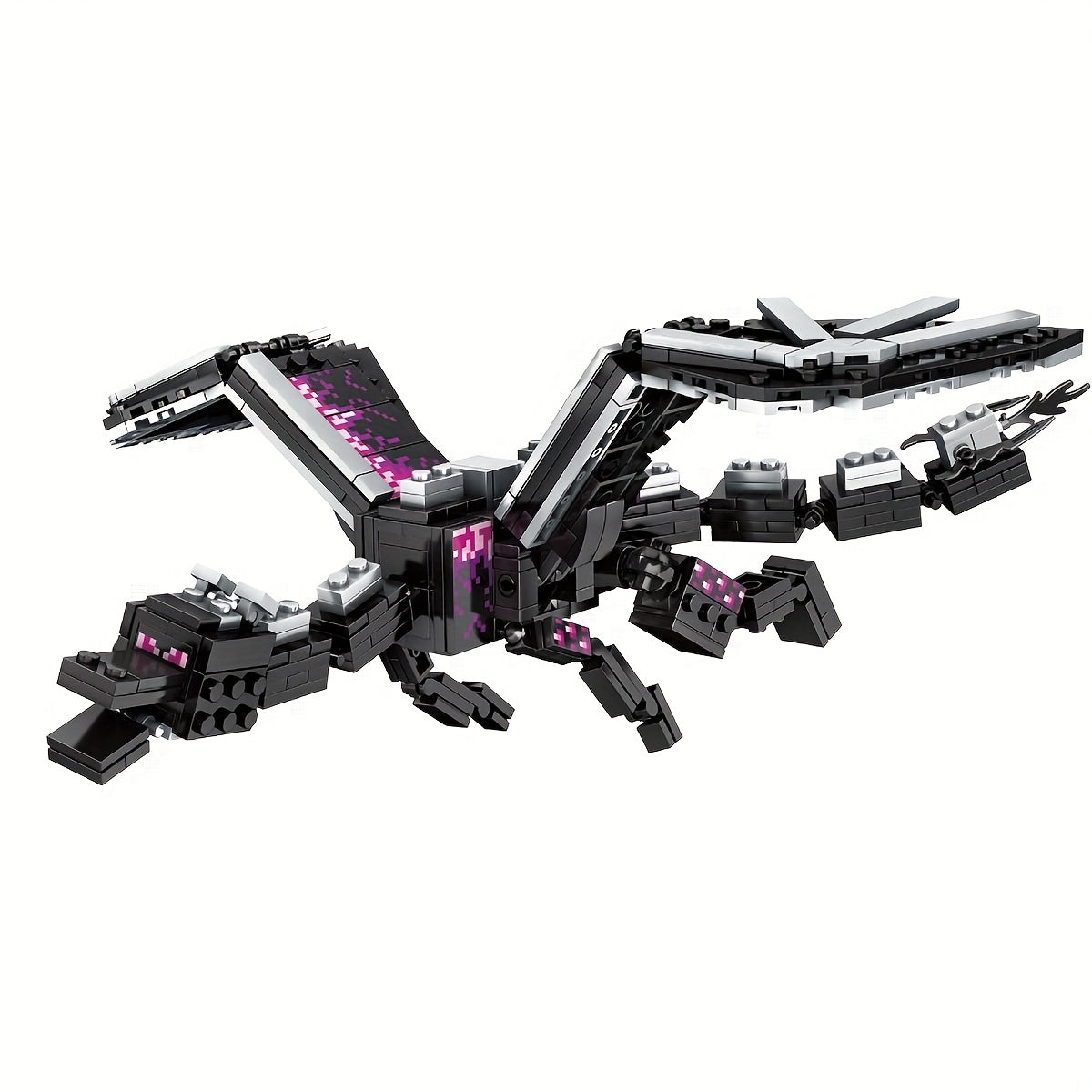 423 Dark Dragon Building Blocks Model with Flappable Wings and Moving Joints