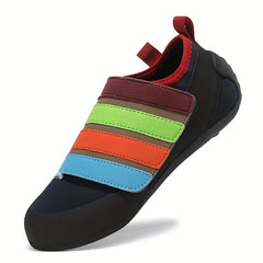 Unisex Kid's Striped Climbing Shoes Hook Loop Fastener