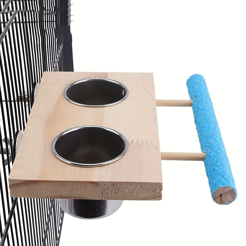 Bird Feeding Dish Cups with Clamp Holder for Parakeets African Greys Cockatiels