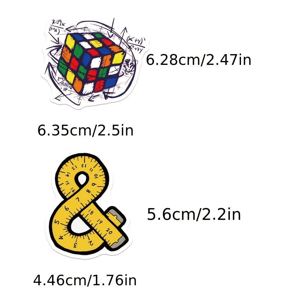 58pcs I Love Math Symbols Stickers Waterproof DIY Decoration