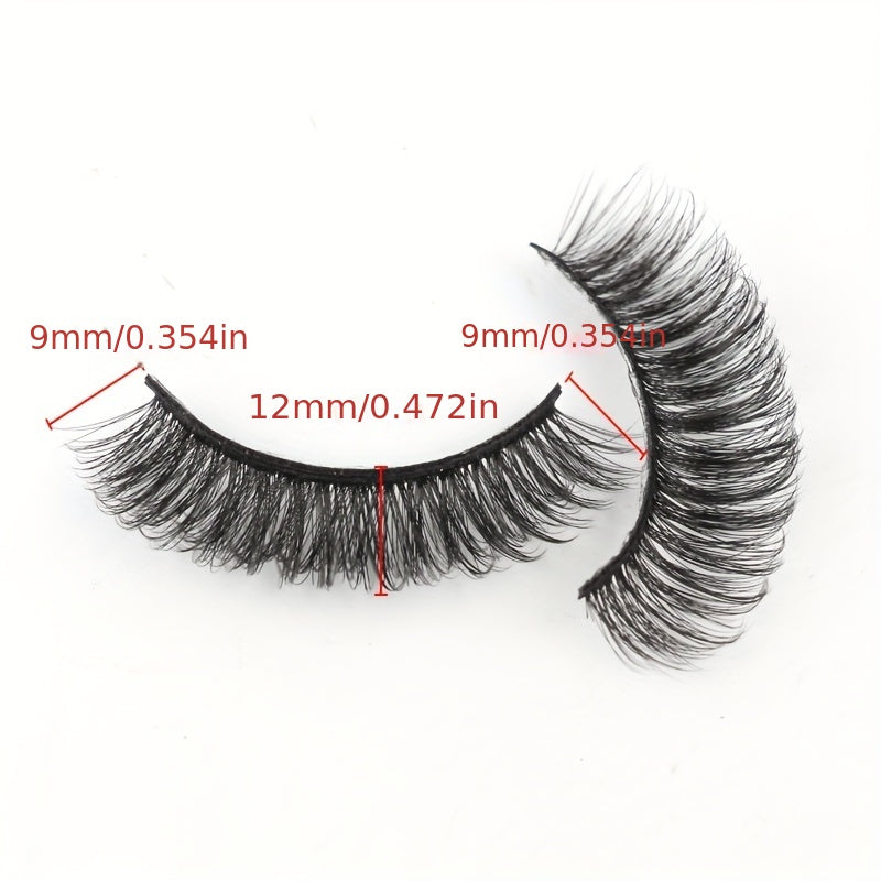 10 Pairs Natural Wispy Faux Mink Lashes Fluffy Curly Crossing 7D Volume