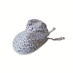 Floral Print Lace Up Sun Hats Wide Brim UV Protection Visor Hats for Women