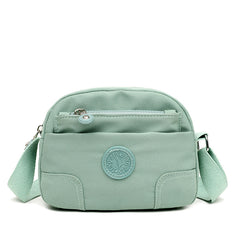 Solid Canvas Crossbody Bag Women's Large Capacity Zipper Baguette Bag