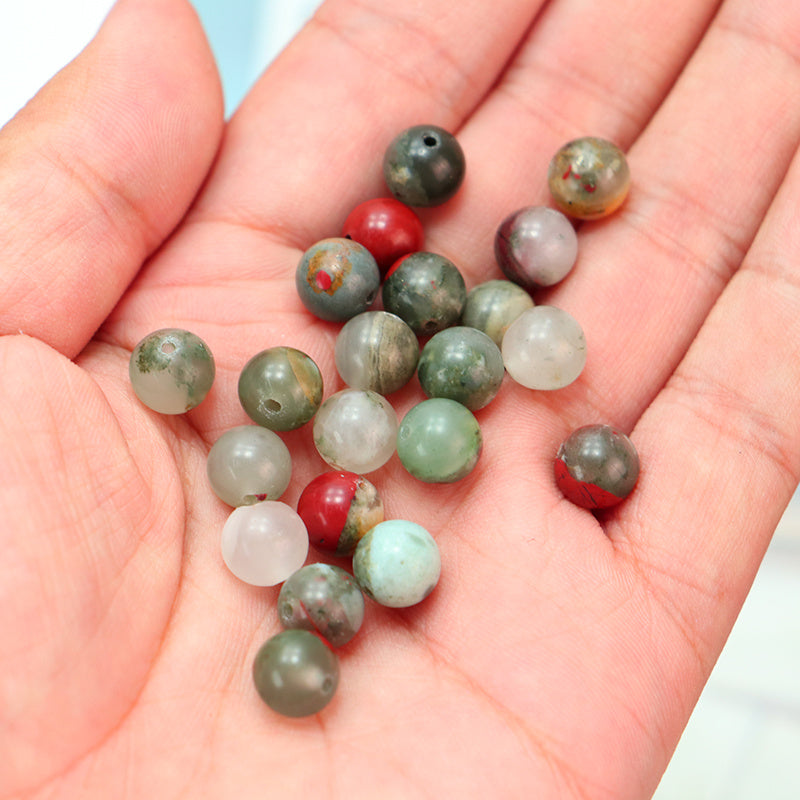 25pcs African Blood Stone Beads 8mm DIY Handcraft