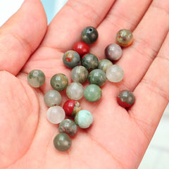 25pcs African Blood Stone Beads 8mm DIY Handcraft