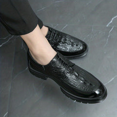Men's Crocodile Embossed Oxford Shoes Non Slip Formal Shoes