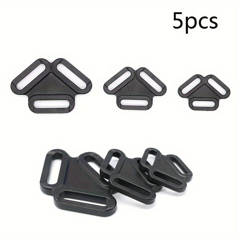 5pc Plastic Triangle Buckle Chest Strap Adjustment Buckle