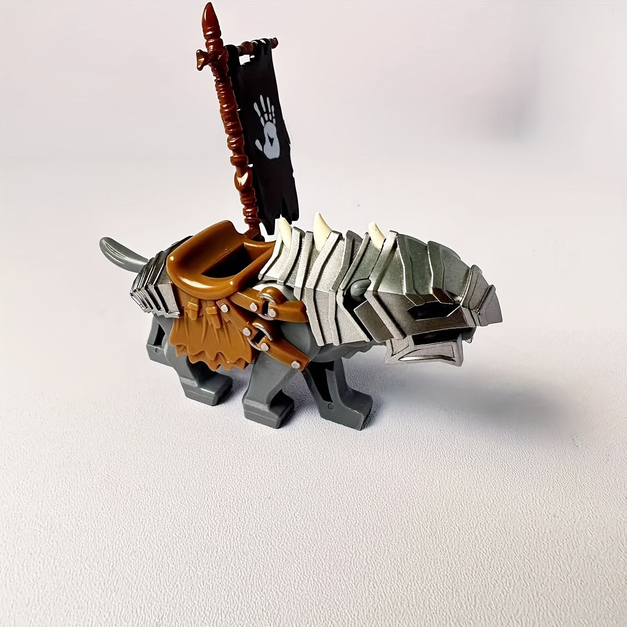 Medieval Armor Dark Gray Wolf With Flag ABS Material