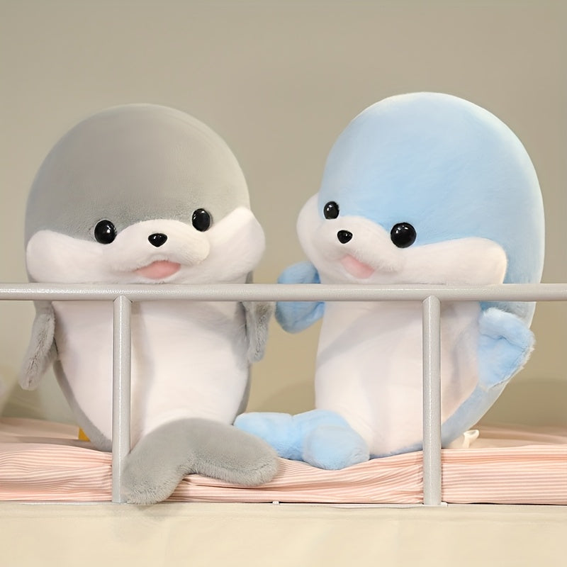 Adorable Seal Plush Toy in Lying Position Soft Plush Fabric 3 Colors