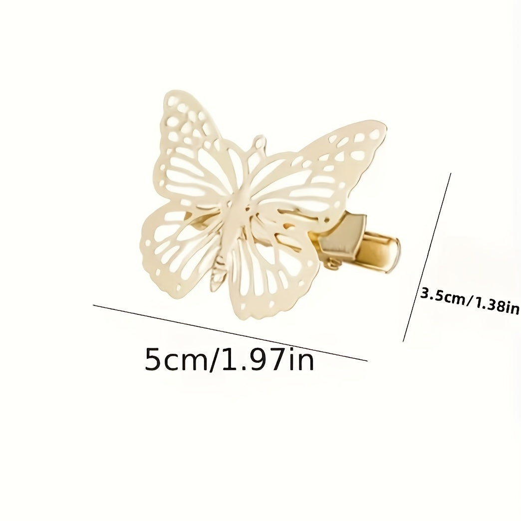 8pcs Butterfly Shaped Hair Clips Metal Hair Pins Hair Accessories For Women