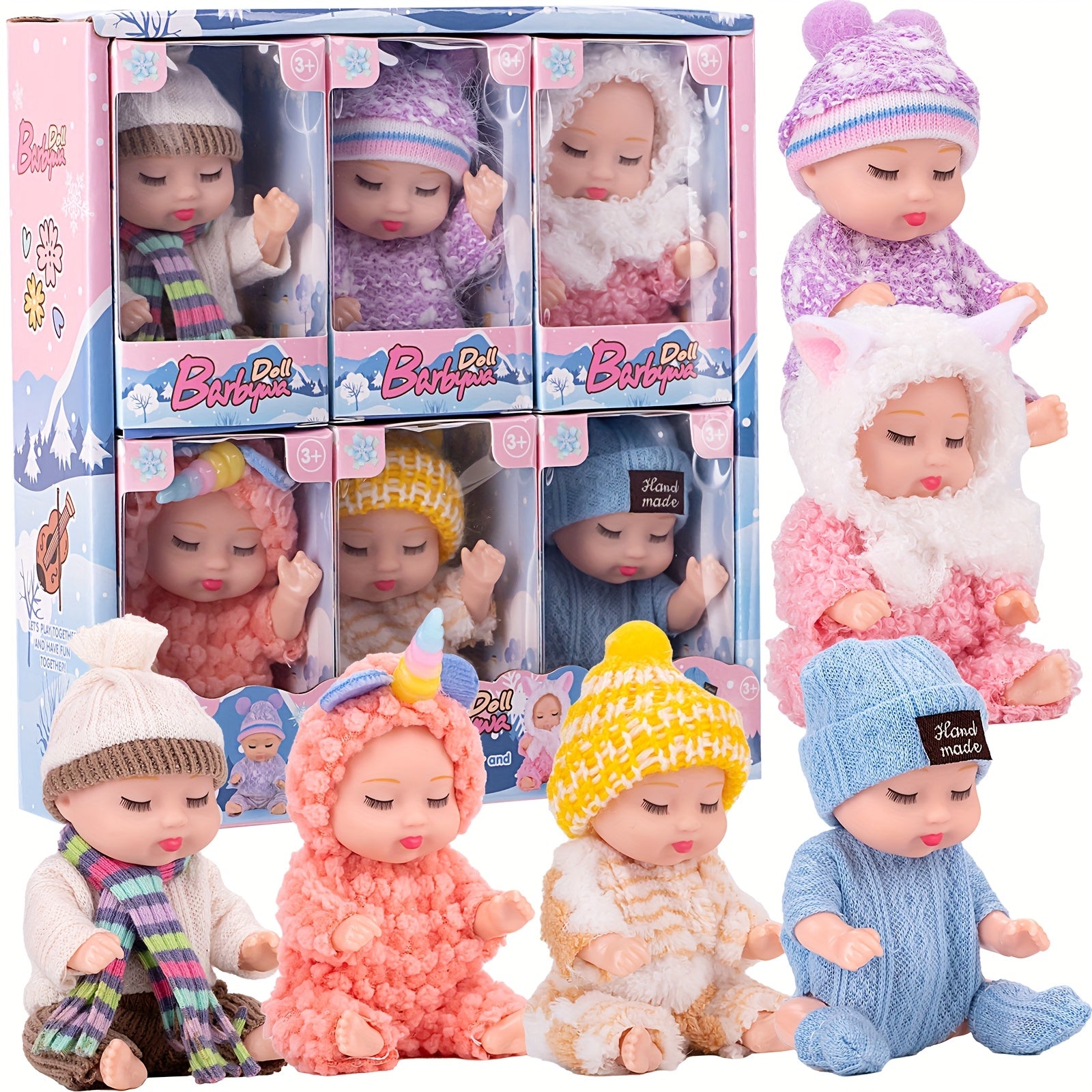 6pcs Baby Dolls Pajama Fairy Princess Doll Toy Set