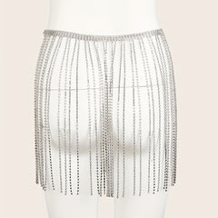 Y2K Rhinestone Tassel Waist Chain Glamorous Belt Dress Decoration
