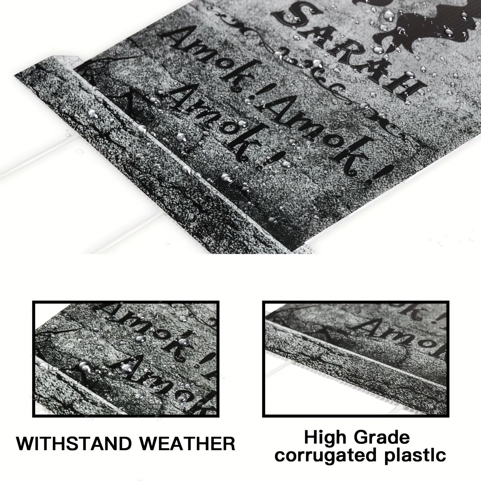 4pcs Halloween Decorations Witches Tombstones Gravestone Decor Yard Signs