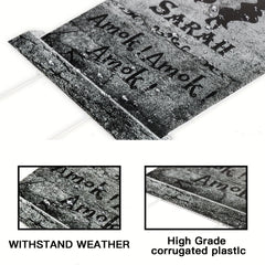 4pcs Halloween Decorations Witches Tombstones Gravestone Decor Yard Signs