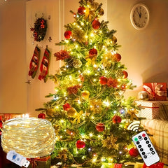 USB Copper Wire String Light 8 Function Remote Control Waterproof Fairy Lamp