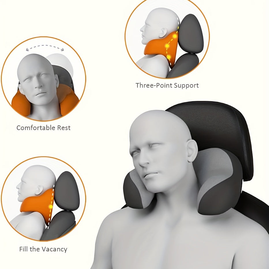 Memory Foam Neck Support Pillow for Car Seat and Office - Relieve Neck Pain