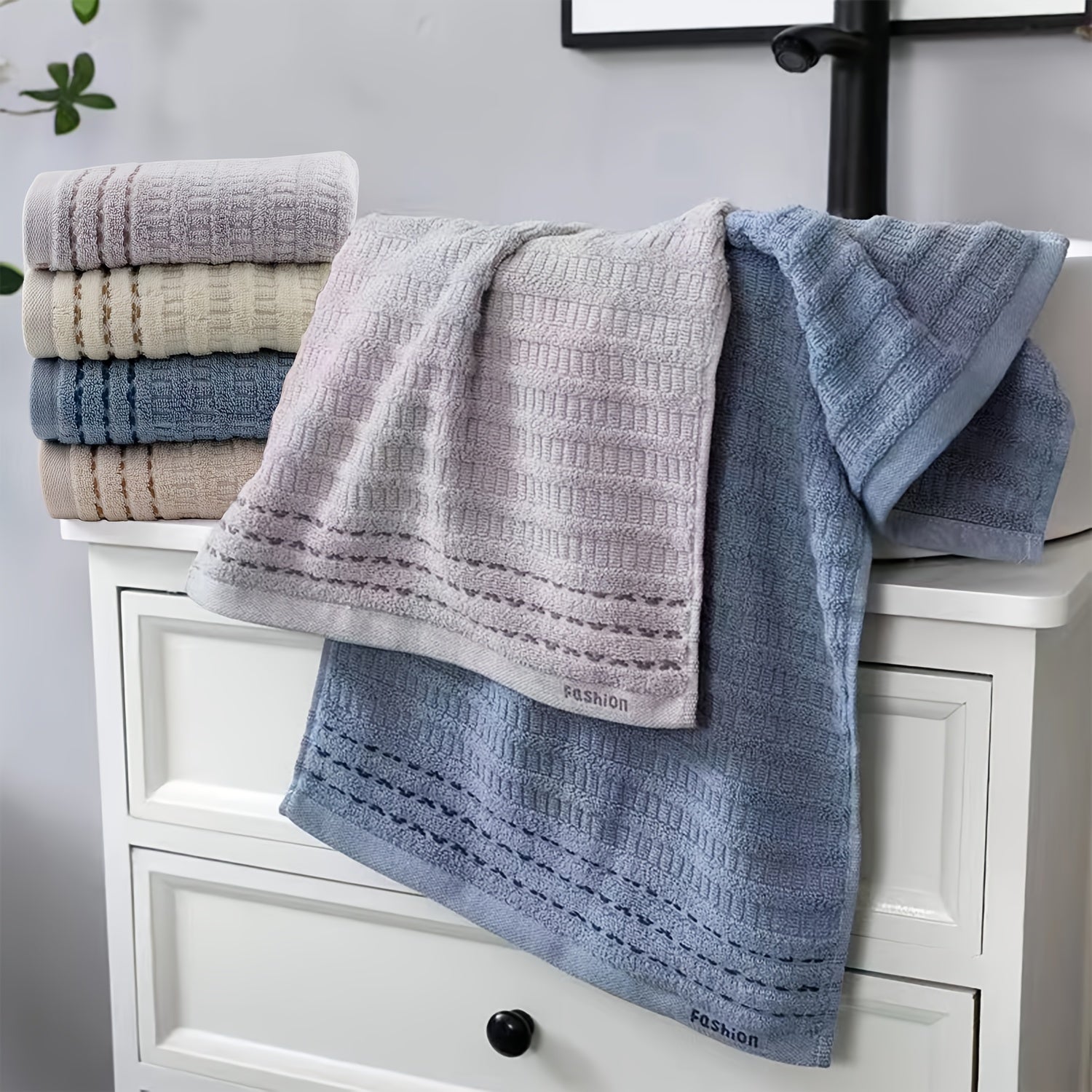 4pcs Absorbent Soft Cotton Hand Towels 33X69cm Home Gym Spa Colors