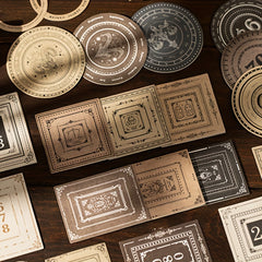 Retro DIY Circular Border Label 30 Sheets Pack