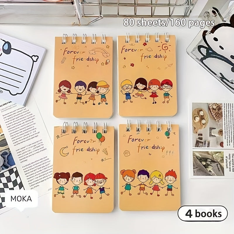 4 pack A7 Thick Notebook Fresh Wind Portable Small Notebook