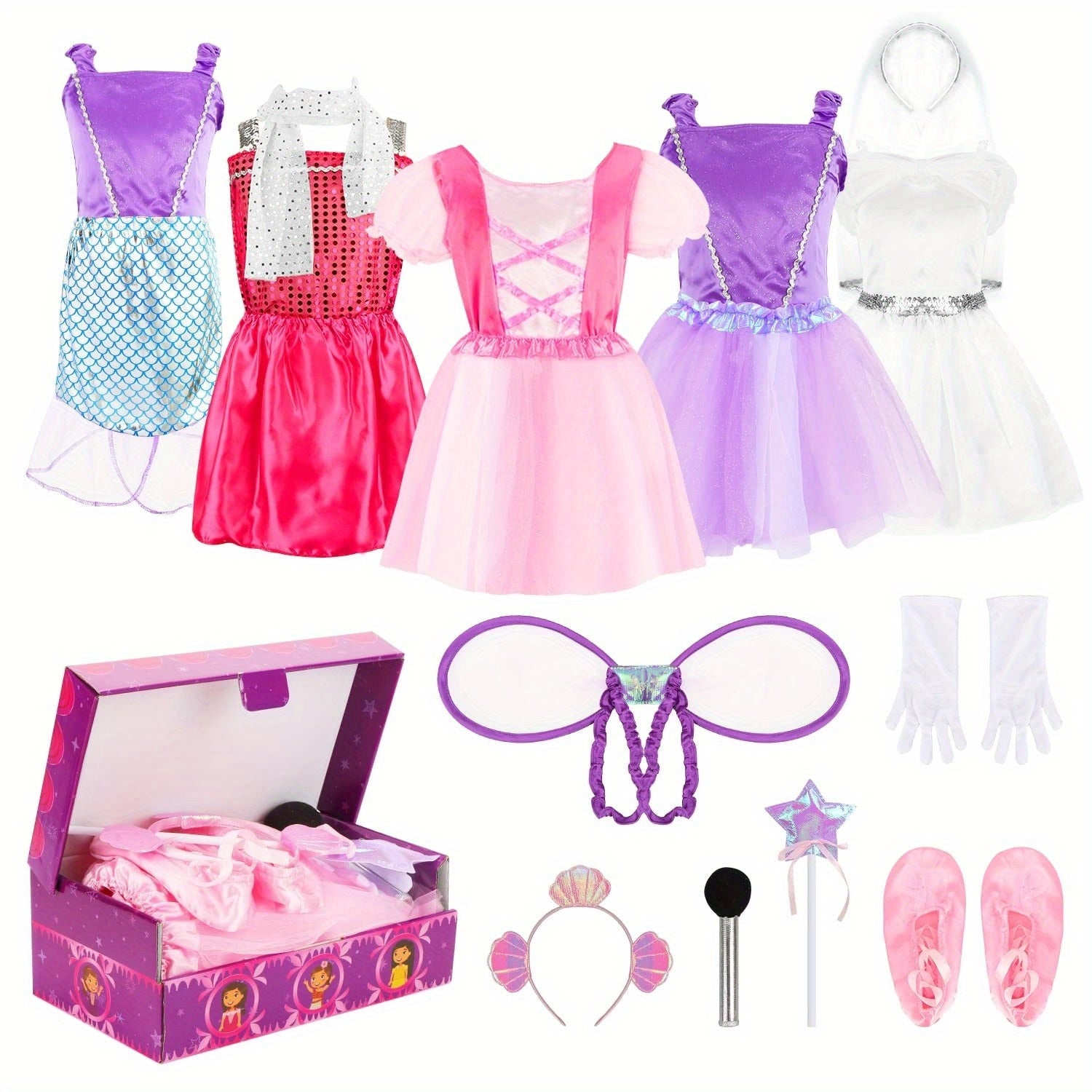 Girls Princess Dress Up Costume Set