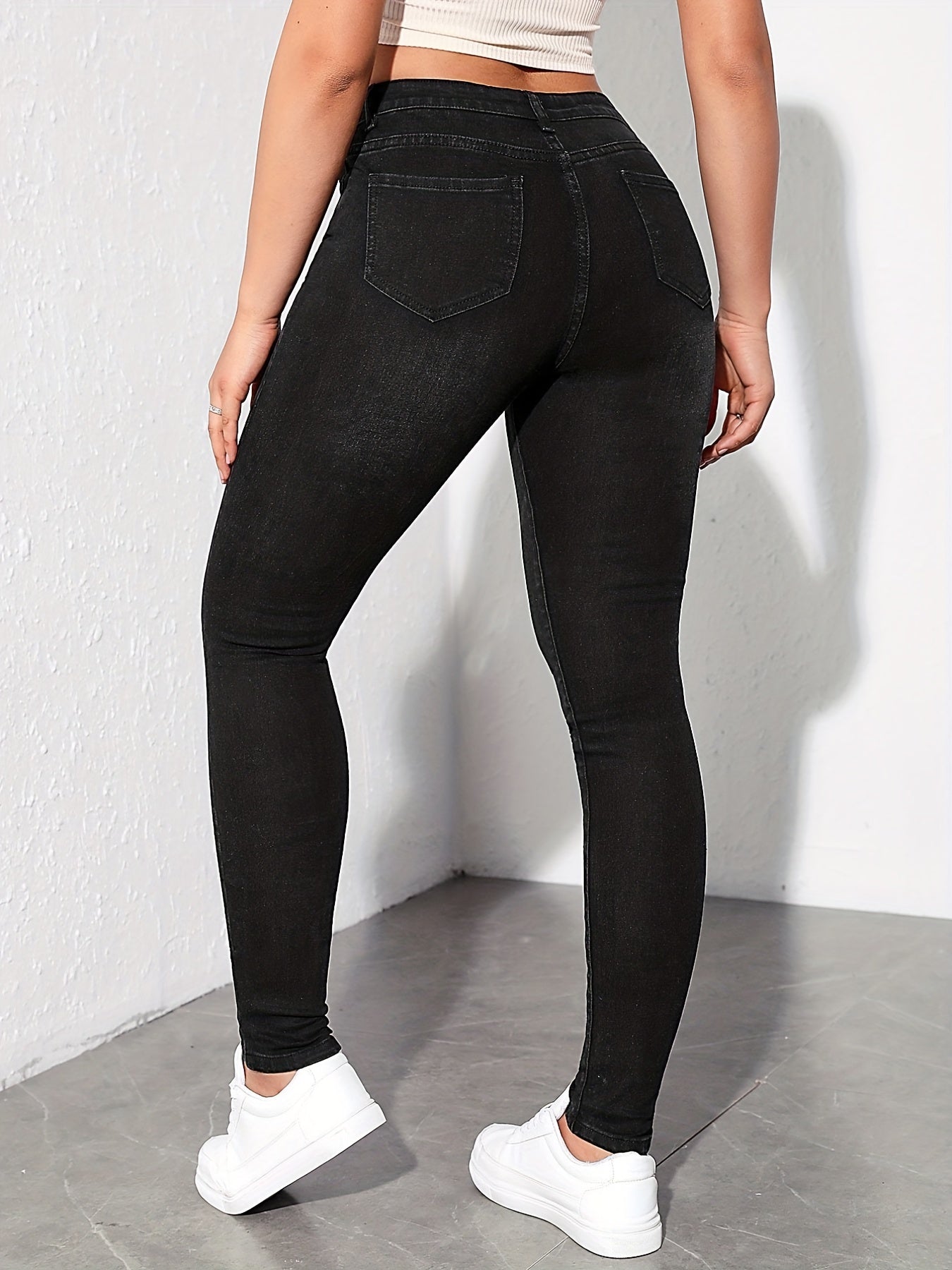 Flaxen Skinny Jeans Vintage Retro Style Denim Pants