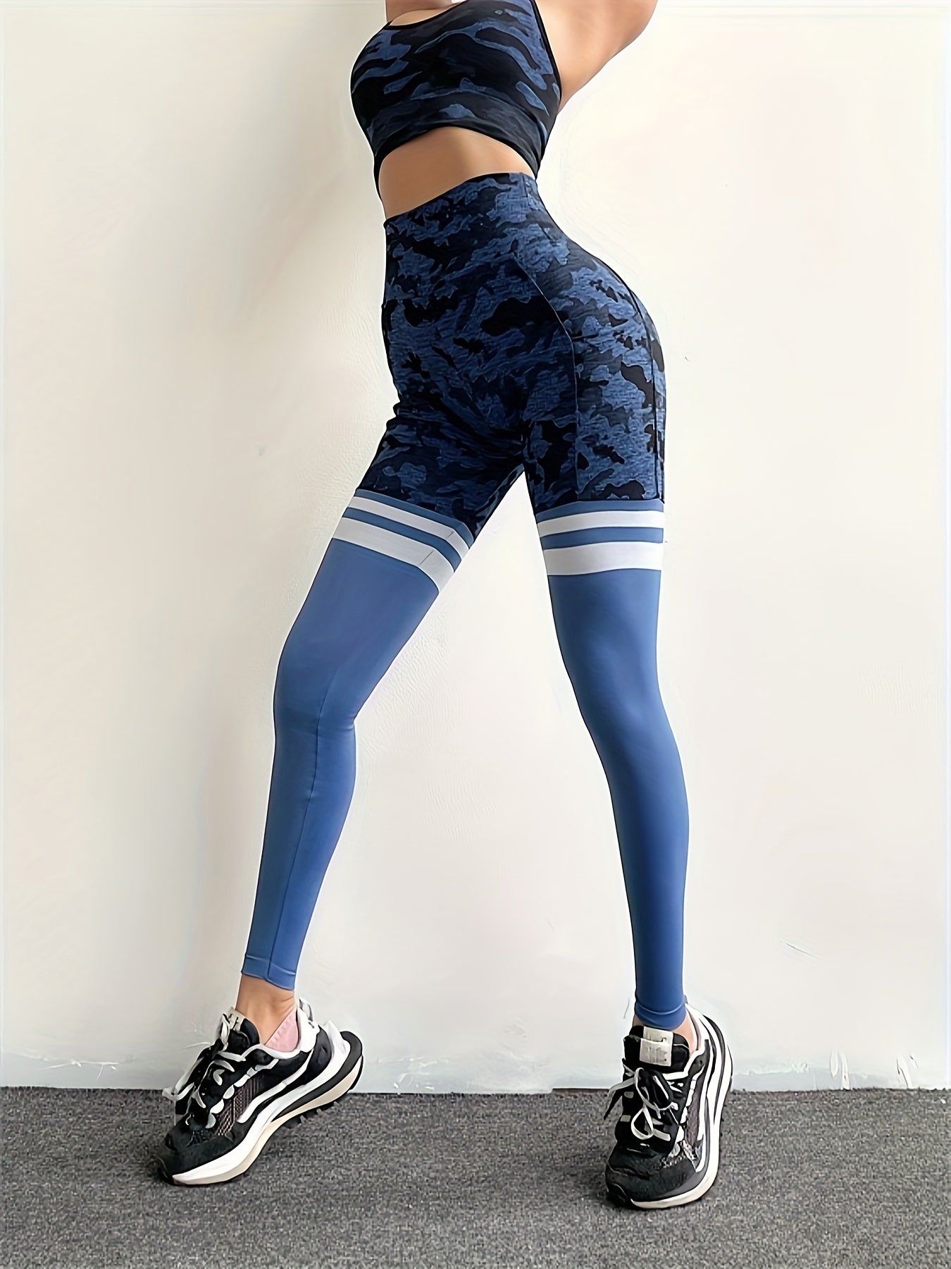 Camouflage Stripes Yoga Pants High Waist Leggings