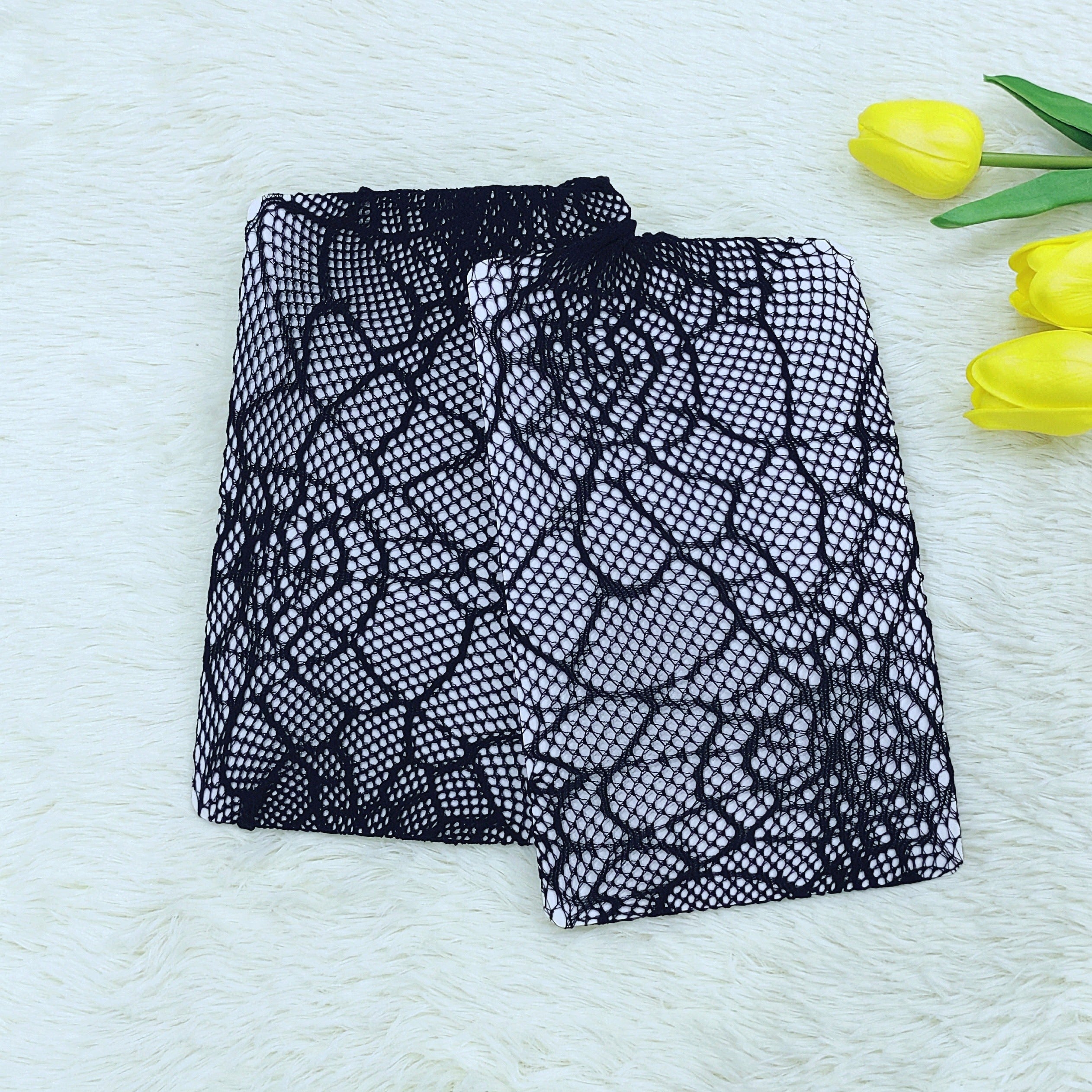 2 Pack Spider Web Pattern Tights - High Waist Fishnet Pantyhose