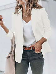Solid Long Sleeve Office Blazer