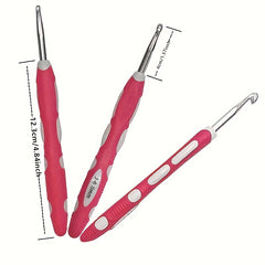 9pcs Wool Felt Knitting Tools Set Non-slip Silicone Handle Crochet Hook Kit