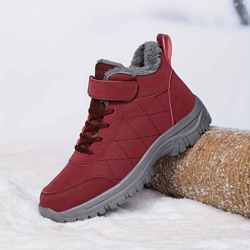 Winter Warm Waterproof Snow Boots Lace Up Comfortable Short Boots