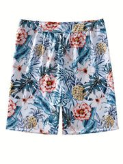 Men's Quick Dry Swim Trunks Tropical Floral Fruit Pattern