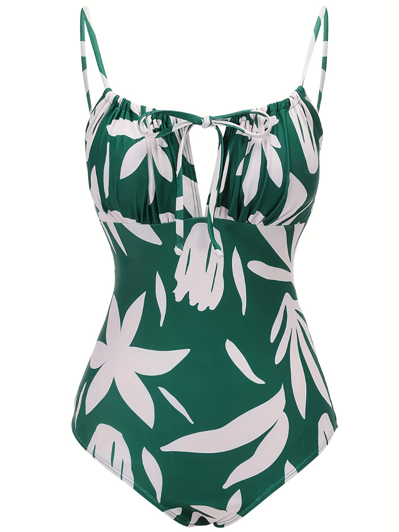 Floral Print Tummy Control One Piece Swimsuit