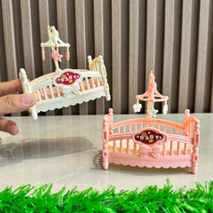 Dolls House Cradle Bed Furniture DIY Room Accessories Decoration