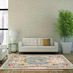 Vintage Floral Area Rug Soft and Non Slip Polyester Mat