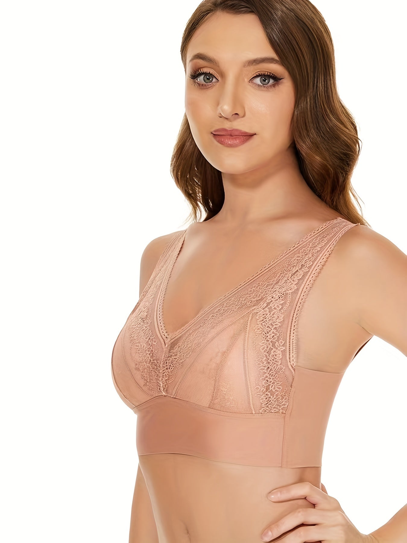 Lace Wireless Bra Full Coverage Comfortable Everyday Lingerie
