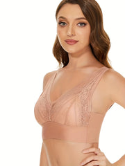 Lace Wireless Bra Full Coverage Comfortable Everyday Lingerie
