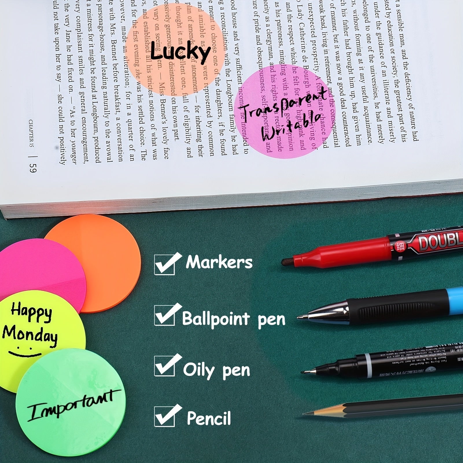 400 Sheets 8pcs Round Index Stickers Set G473