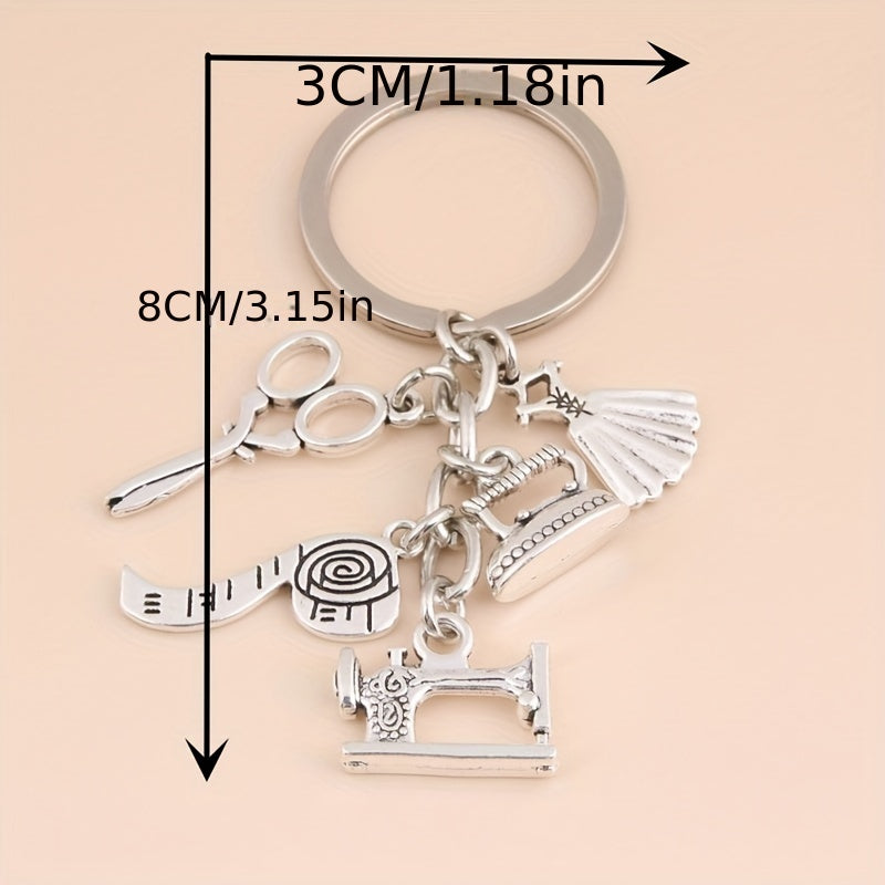 Y2K Metal Sewing Machine Key Chain for Women Girl Gift