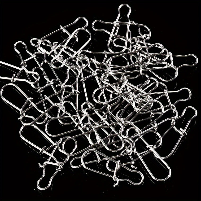 50pcs Fishing Hook Connector Duo Lock Snap Freshwater Saltwater Accessory