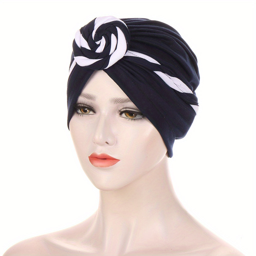 Pleated Twist Turban Casual Head Wrap Lightweight Beanie Women Chemo Cap