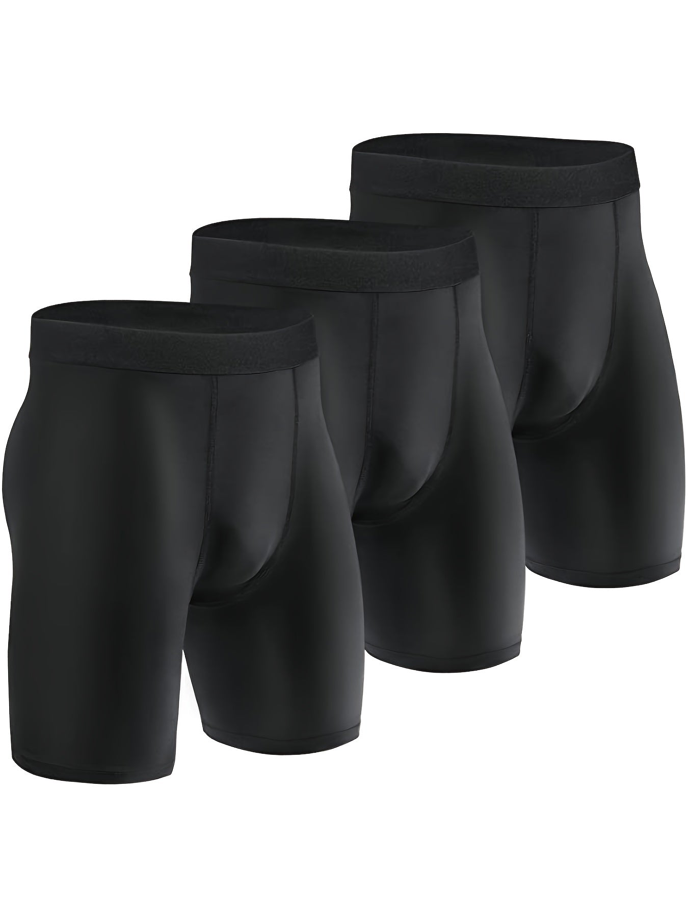 3 Pcs Men's Solid Sports Shorts Set Quick Dry Outdoor Gym Fitness