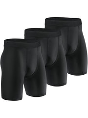 3 Pcs Men's Solid Sports Shorts Set Quick Dry Outdoor Gym Fitness