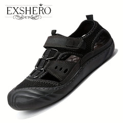 Men's Leather Non-slip Sandals Quick Dry Beach Shoes