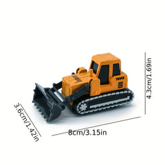 4pcs Colorful Diecast Engineering Car Set Fire Truck Forklift Excavator Roller