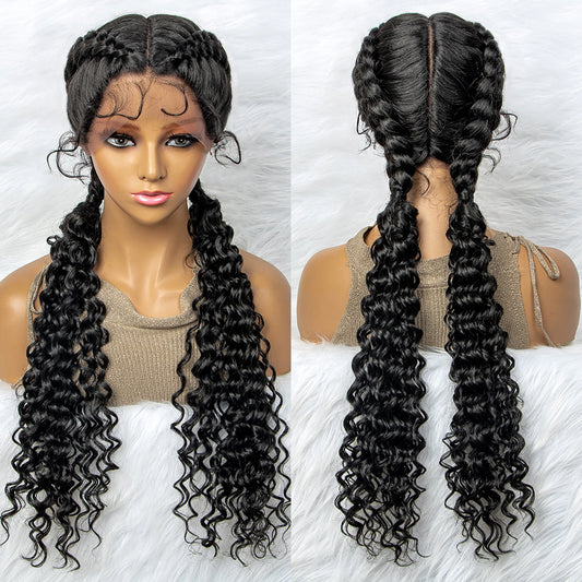 Long Box Braided Lace Front Wig with Baby Hair for Women