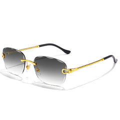 Square Frameless Sunglasses UV400 Retro Vintage Style