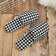 Men's Plaid Slip On Slippers, Casual Lightweight