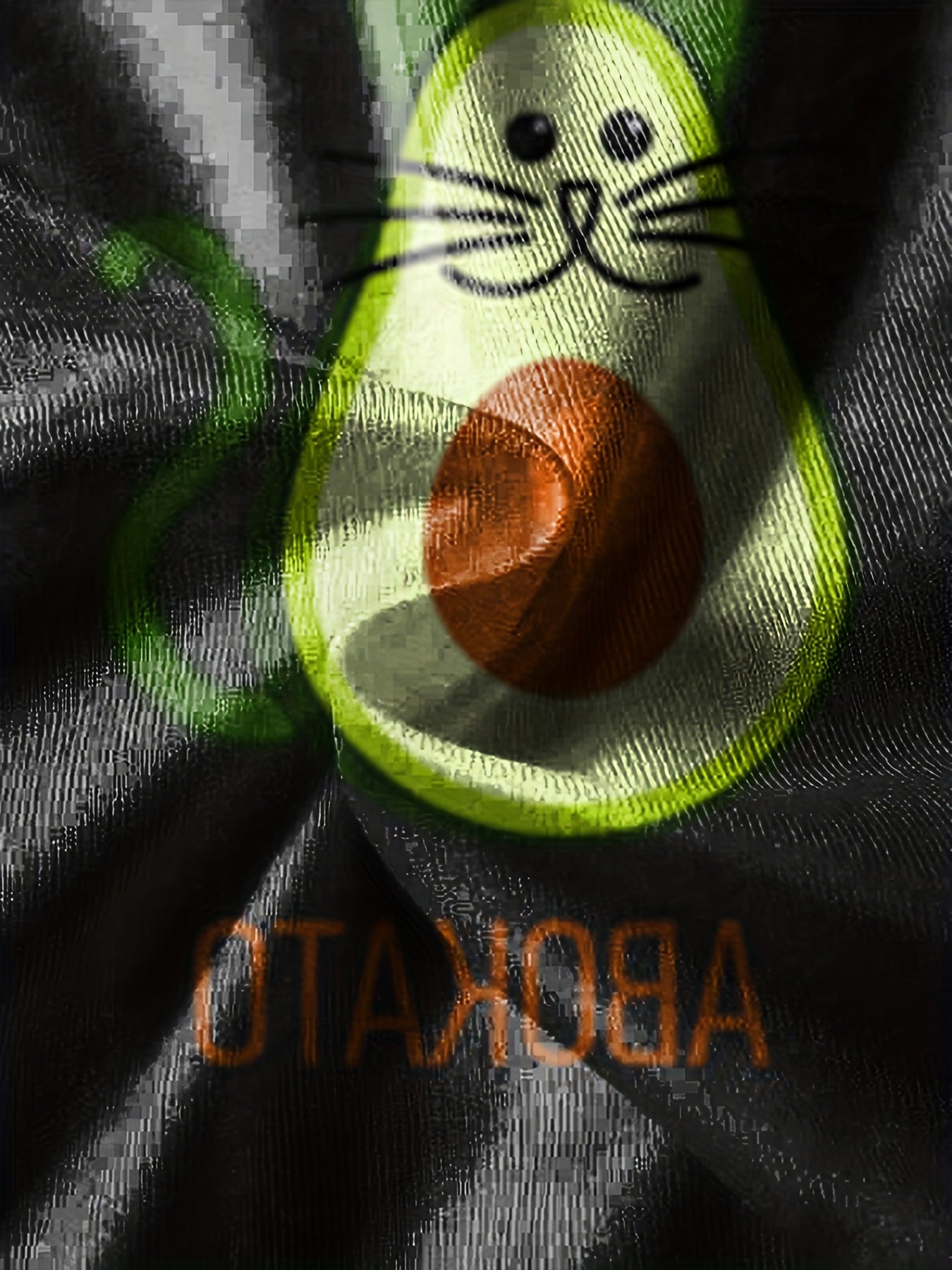 Avocado Cat Pattern Sweatshirt For Kids Long Sleeve Pullover