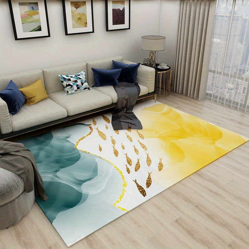 Soft Abstract Area Rug - Non-Slip Bedroom Carpet