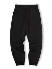 Men's Casual Wide Leg Drawstring Pants - Letter V Print